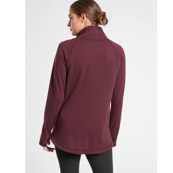 Athleta Cozy Karma Asym Pullover Sweatshirt Black - Picture 5 of 7